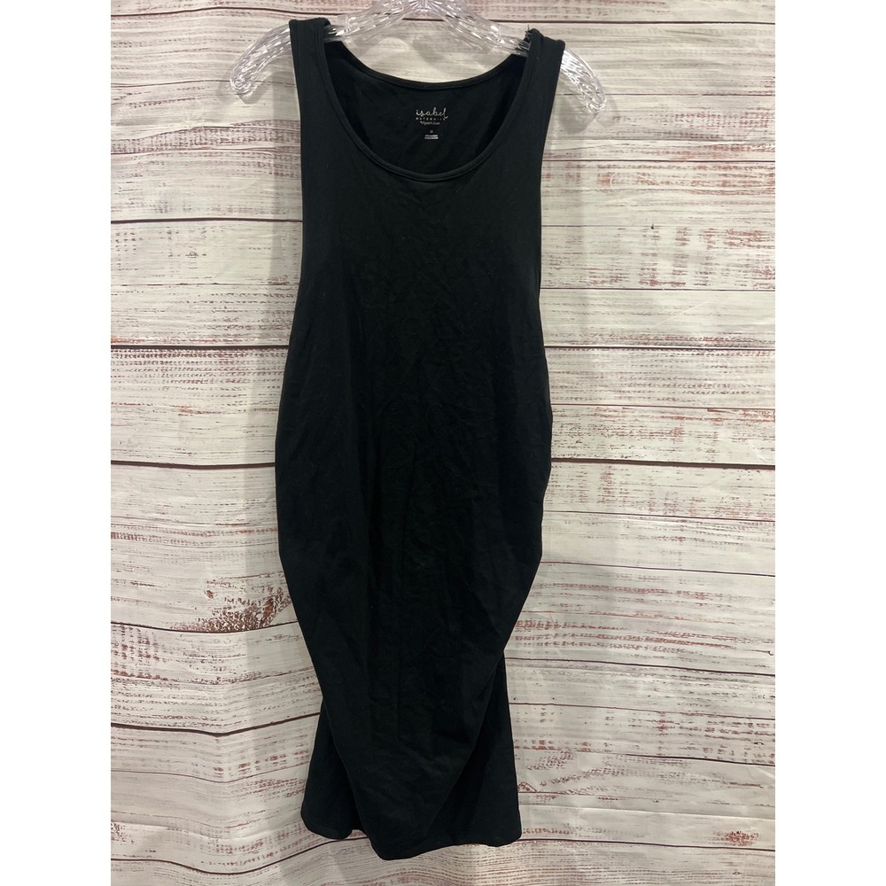 Isabel Maternity by Ingrid & Isabel Black Sleeveless Ruched Bodycon Dress M